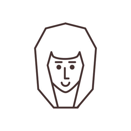 head of young woman avatar character vector illustration designのイラスト素材