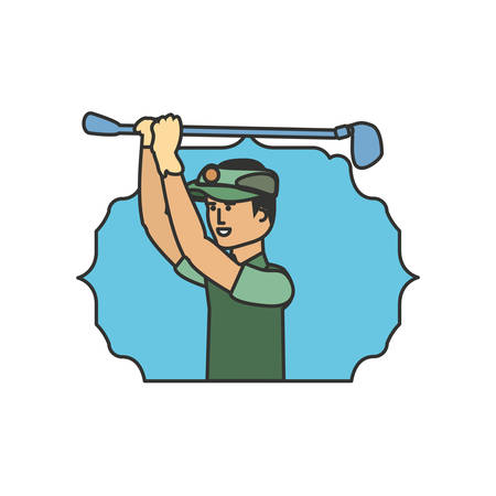 seal with golfer avatar character vector illustration designのイラスト素材
