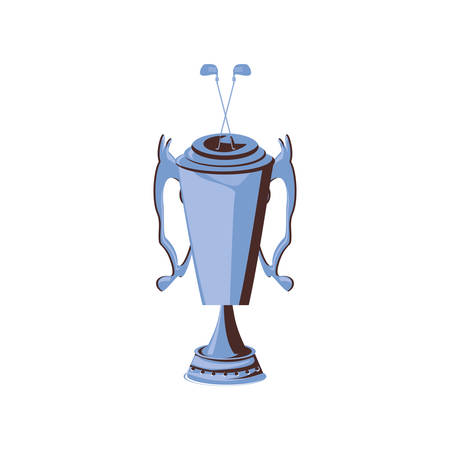 trophy with sticks golf isolated icon vector illustration designのイラスト素材