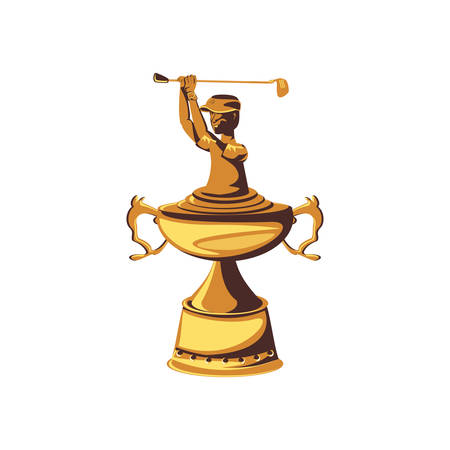 trophy of golf isolated icon vector illustration designのイラスト素材