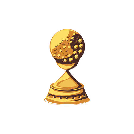 trophy with ball golf isolated icon vector illustration designのイラスト素材