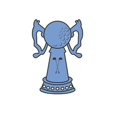 trophy with ball golf isolated icon vector illustration designのイラスト素材