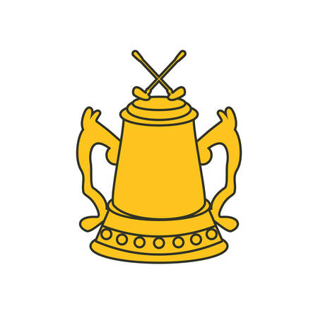 trophy with sticks golf isolated icon vector illustration designのイラスト素材