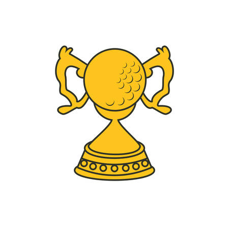 trophy with ball golf isolated icon vector illustration designのイラスト素材