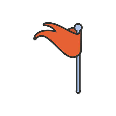 flag marker in stick isolated icon vector illustration designのイラスト素材
