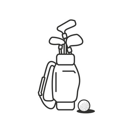 bag with golf clubs and ball vector illustration designのイラスト素材