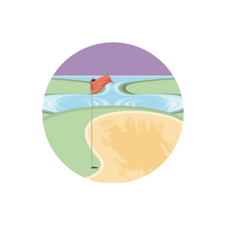 circular frame with field golf vector illustration designのイラスト素材