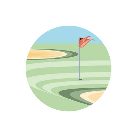 circular frame with field golf vector illustration designのイラスト素材
