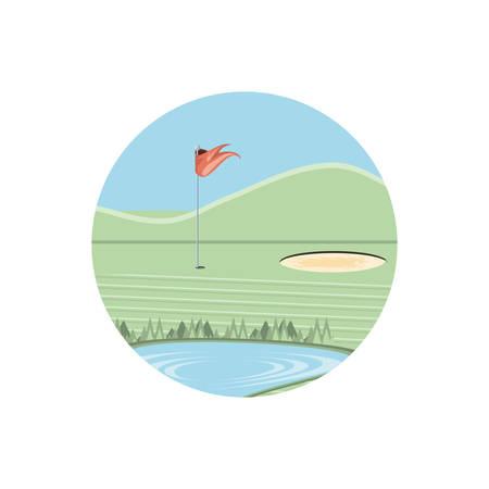 circular frame with field golf vector illustration designのイラスト素材