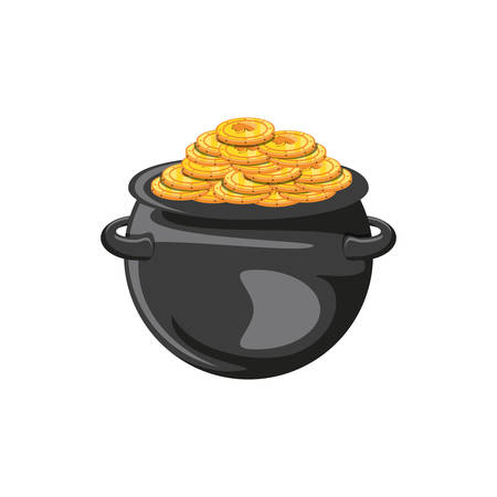 leprechaun cauldron with coins isolated icon vector illustration designのイラスト素材