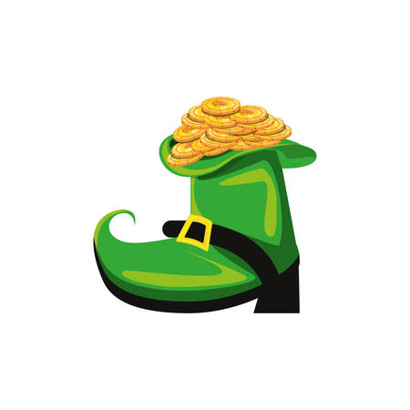 leprechaun boot with coins isolated icon vector illustration designのイラスト素材