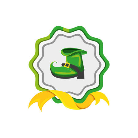 seal with leprechaun boot and ribbon vector illustration designのイラスト素材
