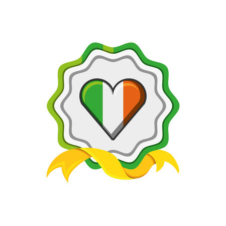 seal with flag irish in shape heart vector illustration designのイラスト素材