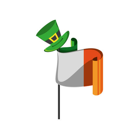 leprechaun hat with flag irish vector illustration designのイラスト素材