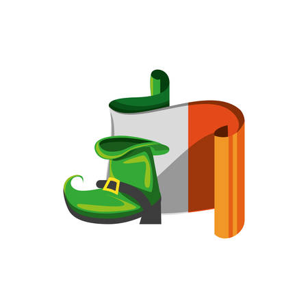 leprechaun boot with flag irish isolated icon vector illustration designのイラスト素材