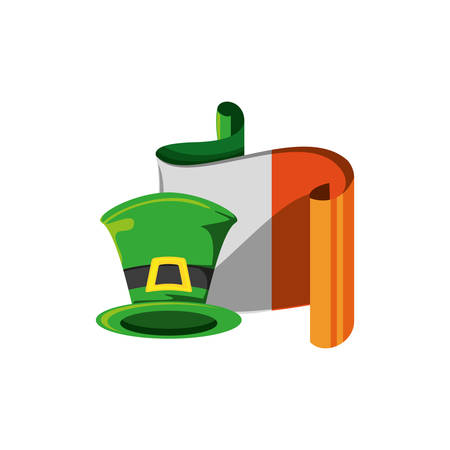 leprechaun hat with flag irish vector illustration designのイラスト素材
