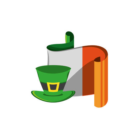 leprechaun hat with flag irish vector illustration designのイラスト素材