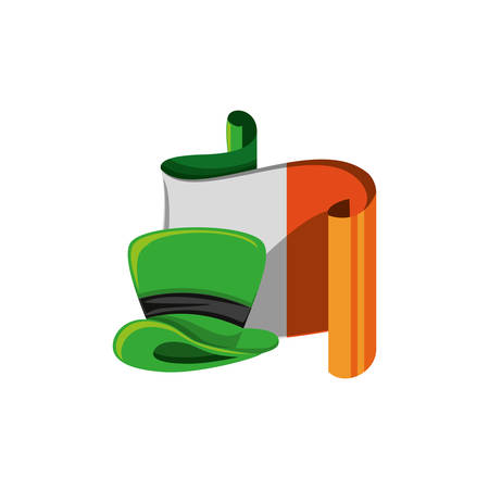 leprechaun hat with flag irish vector illustration designのイラスト素材