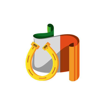 flag irish with horseshoe isolated icon vector illustration designのイラスト素材