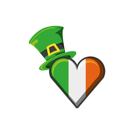 leprechaun hat with irish flag in shape heart vector illustration designのイラスト素材