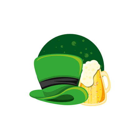 leprechaun hat with beer in jar vector illustration designのイラスト素材