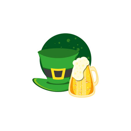 leprechaun hat with beer in jar vector illustration designのイラスト素材