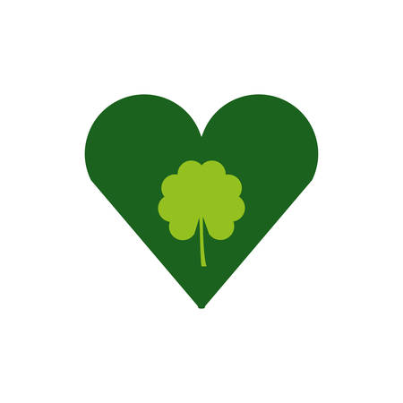 luck clover leaf in heart isolated icon vector illustration designのイラスト素材