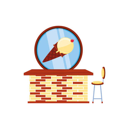 ice cream store isolated icon vector illustration designのイラスト素材