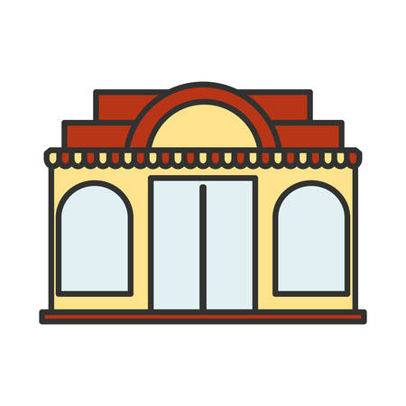 ice cream store facade with parasol vector illustration designのイラスト素材