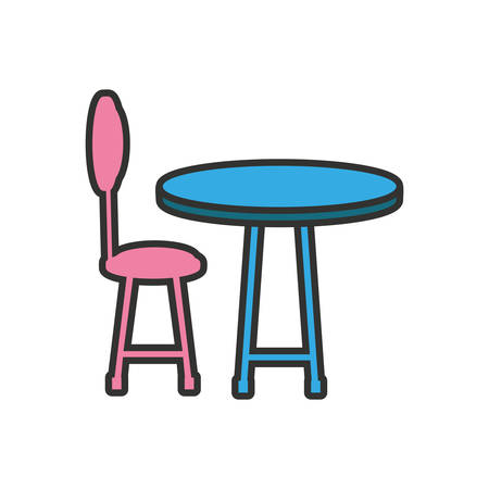 chair with table isolated icon vector illustration designのイラスト素材