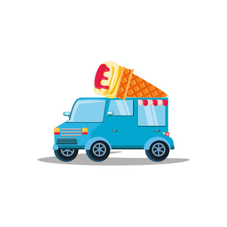 ice cream car isolated icon vector illustration designのイラスト素材
