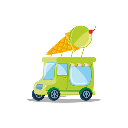 ice cream car isolated icon vector illustration designのイラスト素材