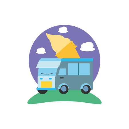ice cream car isolated icon vector illustration designのイラスト素材