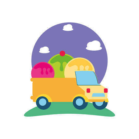 ice cream car isolated icon vector illustration designのイラスト素材