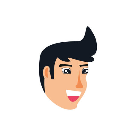 head of man avatar character vector illustration designのイラスト素材