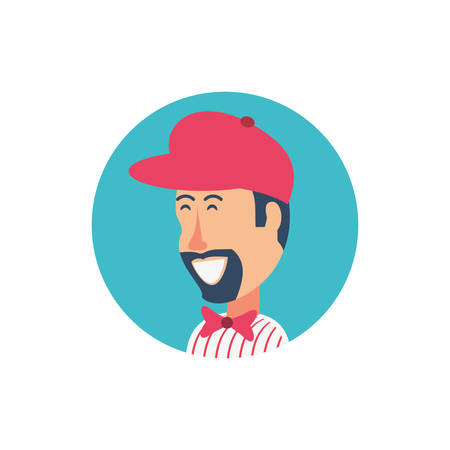 ice cream salesman avatar character vector illustration designのイラスト素材
