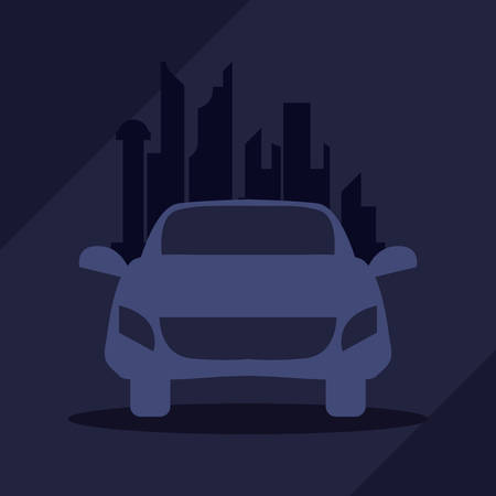 autonomous smart car in the city vector illustrationのイラスト素材