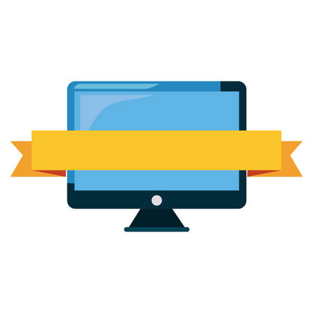 computer ribbon online shopping market vector illustrationのイラスト素材