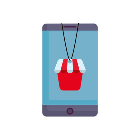 smartphone online shopping market vector illustrationのイラスト素材