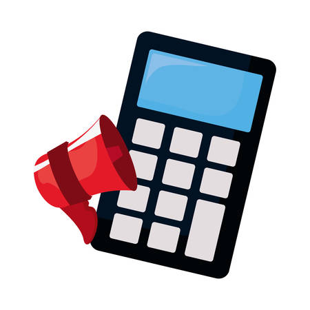 calculator megaphone online shopping market vector illustrationのイラスト素材