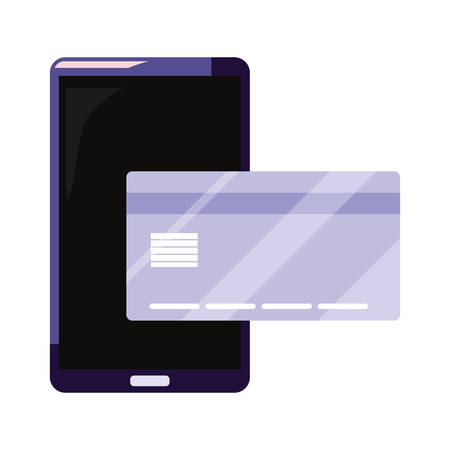 cellphone bank credit card online shopping market vector illustrationのイラスト素材