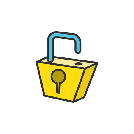 padlock secure protection open icon vector illustration designのイラスト素材