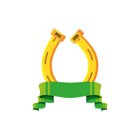 horseshoe lucky with ribbon vector illustration designのイラスト素材