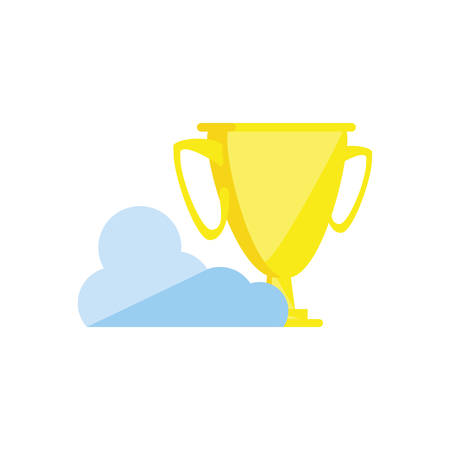 trophy award cup with cloud vector illustration designのイラスト素材