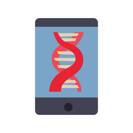 smartphone dna science molecule technology vector illustrationのイラスト素材