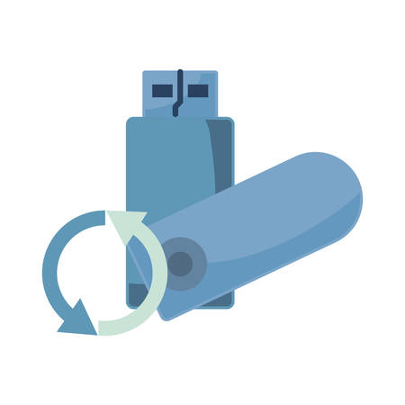 usb stick backup data security vector illustrationのイラスト素材