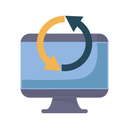 computer monitor reload data security vector illustrationのイラスト素材