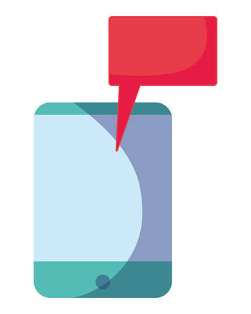 smartphone speech bubble on white background vector illustrationのイラスト素材