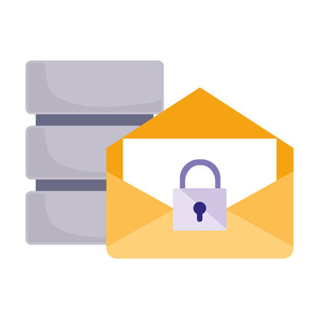 database center email secuirty data security vector illustrationのイラスト素材