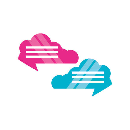 speech bubbles in shape cloud vector illustration designのイラスト素材